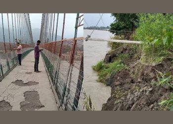 बड़ी खबर : राम झूला पुल आवाजाही के लिए किया बंद, बारिश के चलते आई दरारें