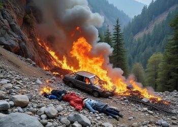 उत्तराखंड में दर्दनाक हादसा,आग का गोला बनी खाई में गिरी कार, जिंदा जले दंपती और बेटा