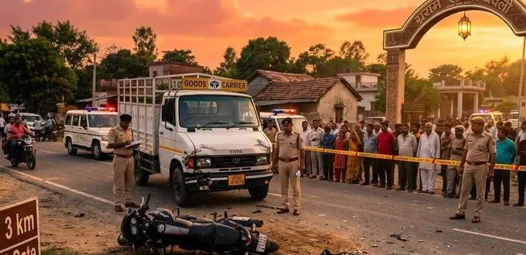 दुखद : यहां ट्रक की टक्कर में दो बाइक सवार दोस्तों की दर्दनाक मौत