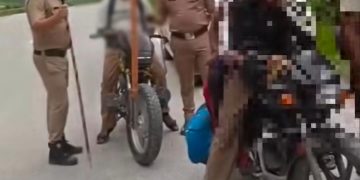 कार्यवाही : अवैध मल्टी हूटर लगी बाइक पर पुलिस का शिकंजा, मौके पर उतरवाया हूटर