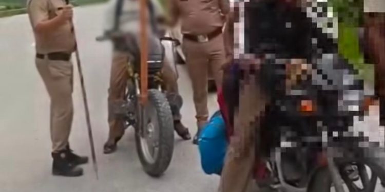 कार्यवाही : अवैध मल्टी हूटर लगी बाइक पर पुलिस का शिकंजा, मौके पर उतरवाया हूटर