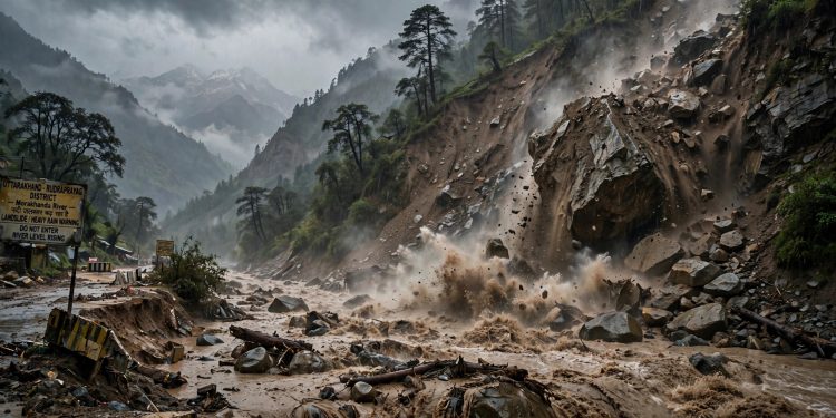 रुद्रप्रयाग : पहाड़ी दरकने से नदी में आया मलबा, जलस्तर बढ़ने से हड़कंप